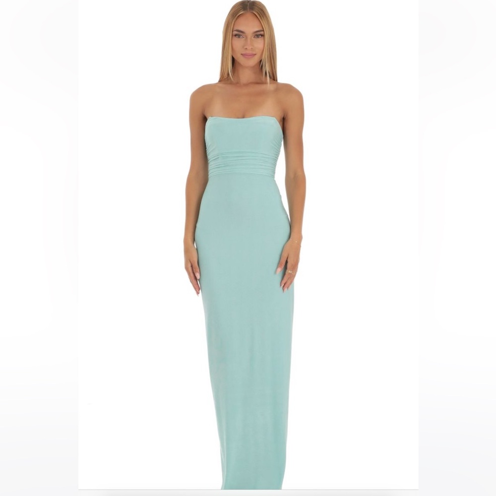Strapless Dress Mint Blue
